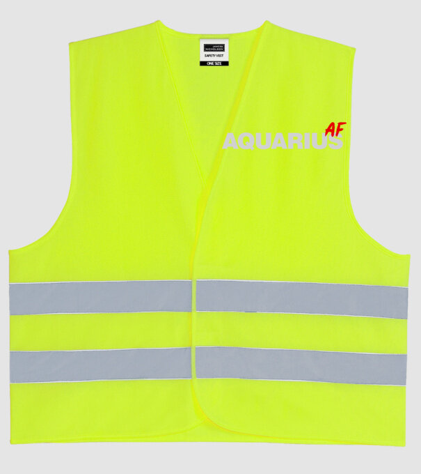 AQUARIUS as fuck model galben neon pe tricou