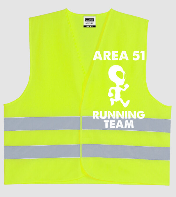area51 running team model galben neon pe tricou
