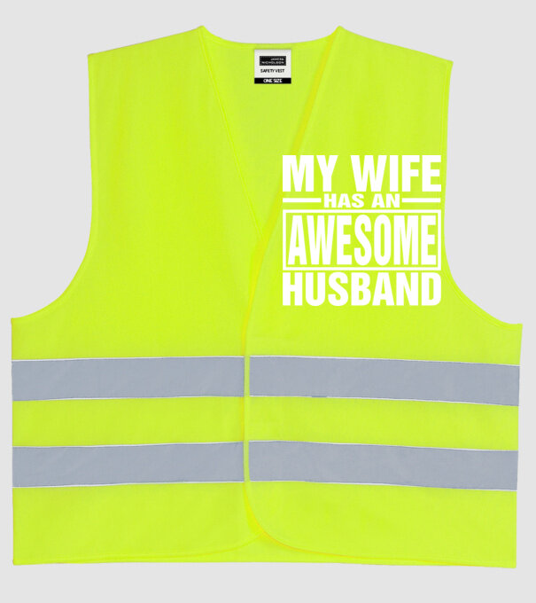 Awesome husband model galben neon pe tricou