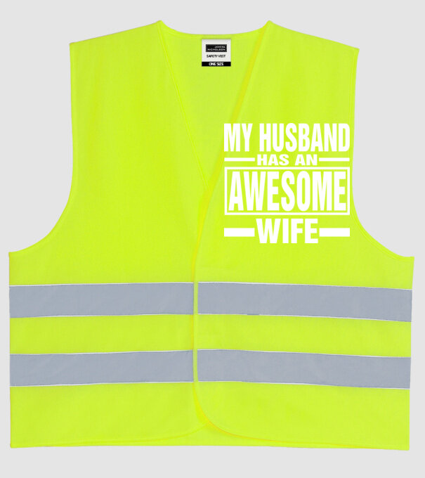 Awesome wife model galben neon pe tricou