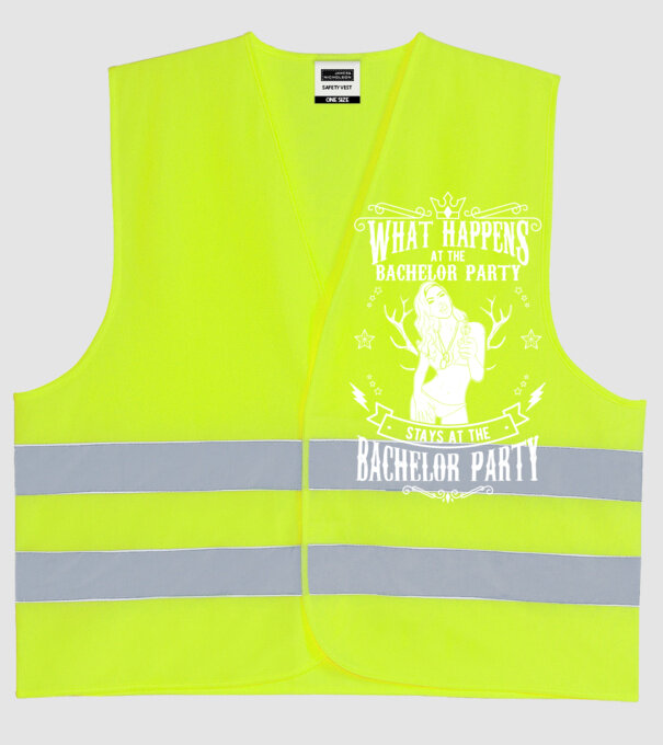 Bachelor party model galben neon pe tricou