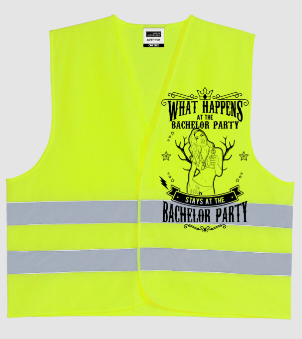 Bachelor party model galben neon pe tricou
