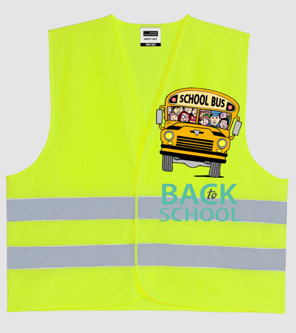 Back to school bus model galben neon pe tricou