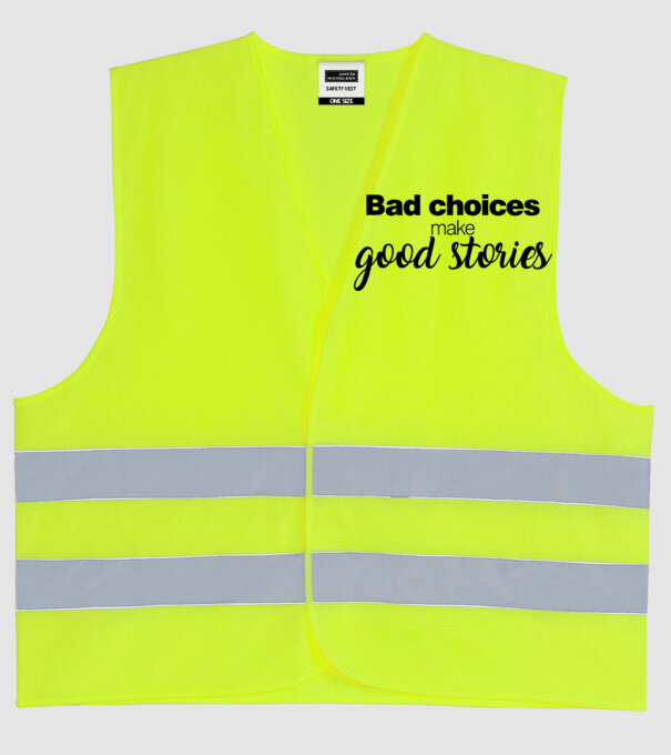 Bad choices model galben neon pe tricou