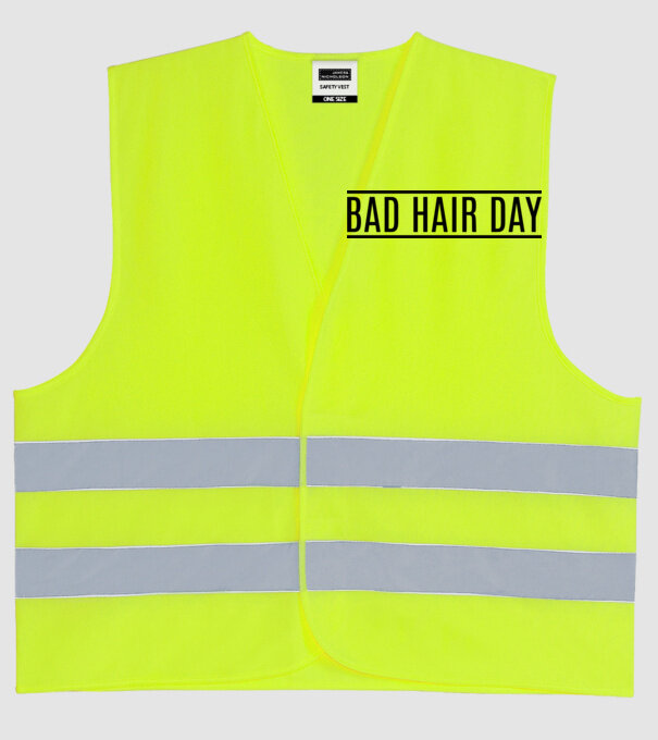Bad hair day model galben neon pe tricou