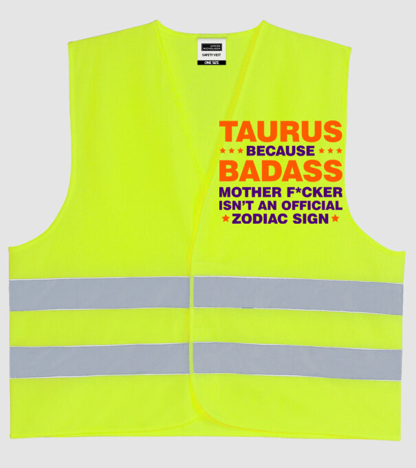 Badass zodiac TAURUS model galben neon pe tricou