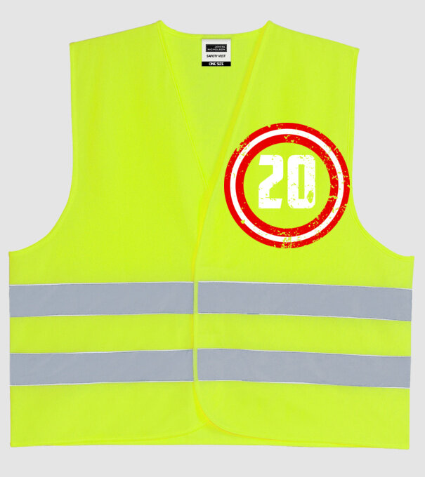 Birthday captain 20 Years old model galben neon pe tricou