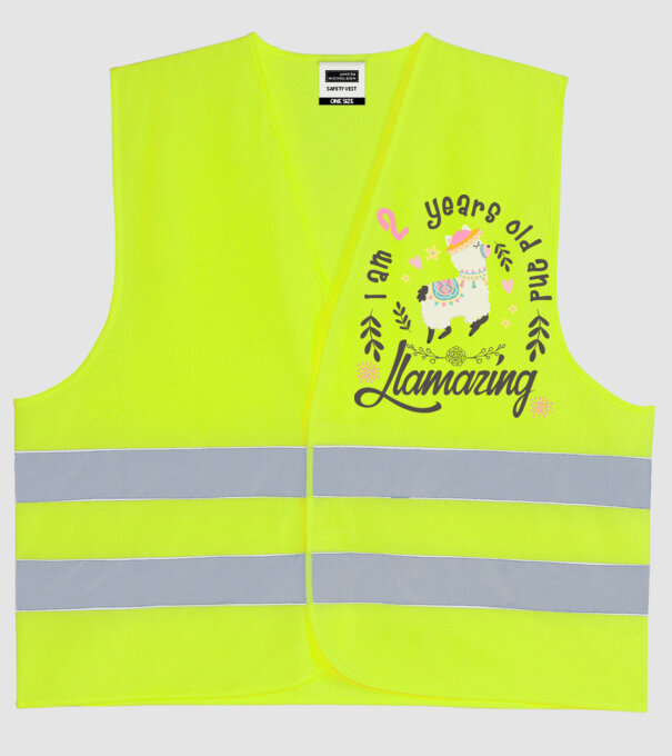Birthday Llamazing 2 years old model galben neon pe tricou