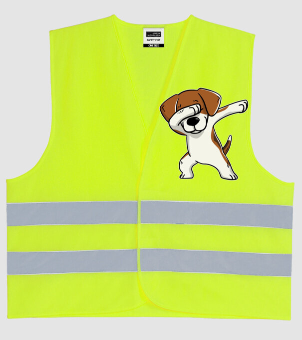 Beagle DAB model galben neon pe tricou