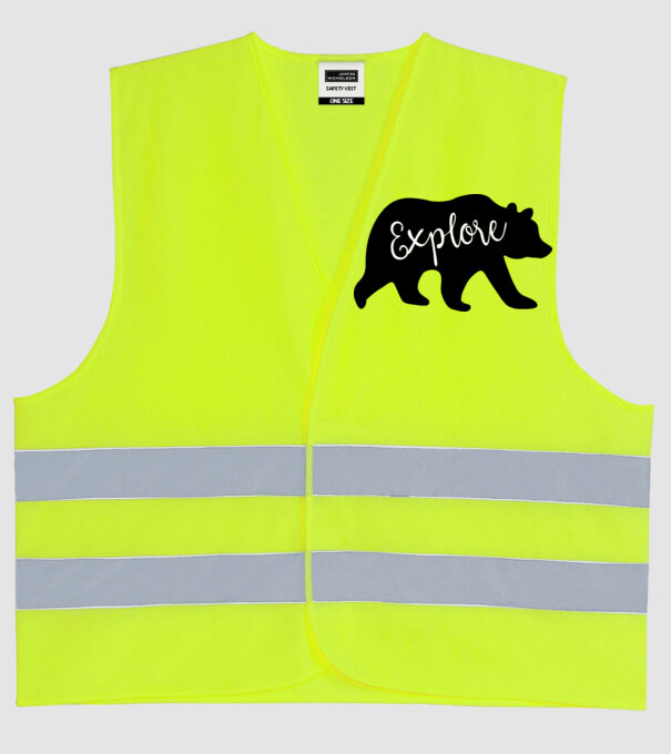 Bear explore model galben neon pe tricou