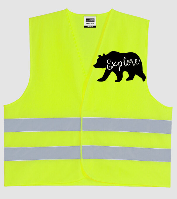 Bear left explore model galben neon pe tricou