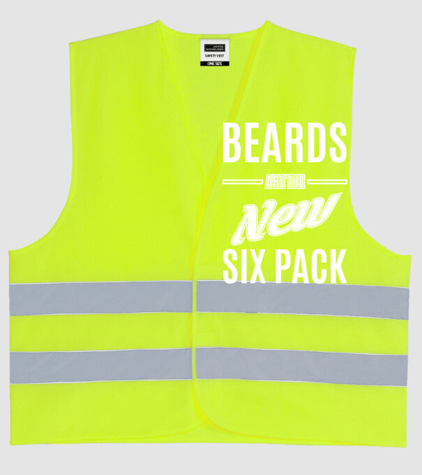 Beards are the new six pack model galben neon pe tricou
