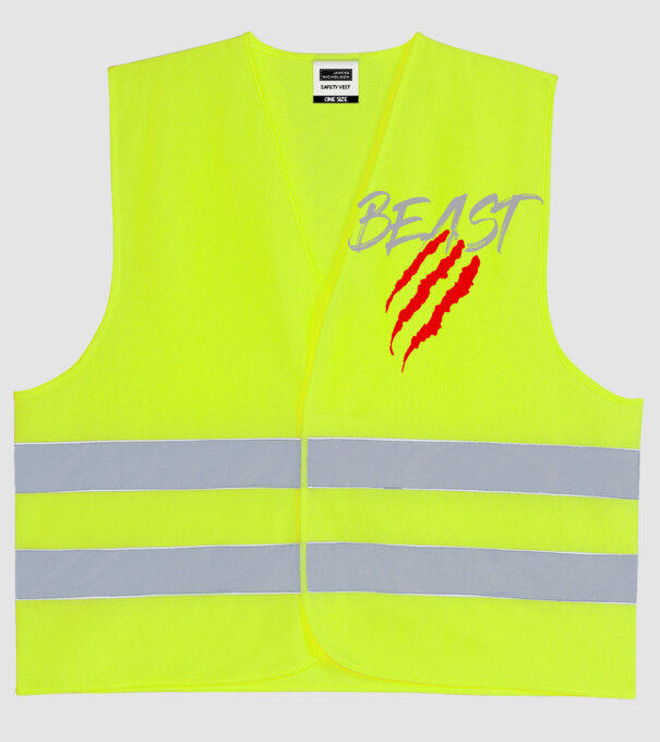 Beast model galben neon pe tricou