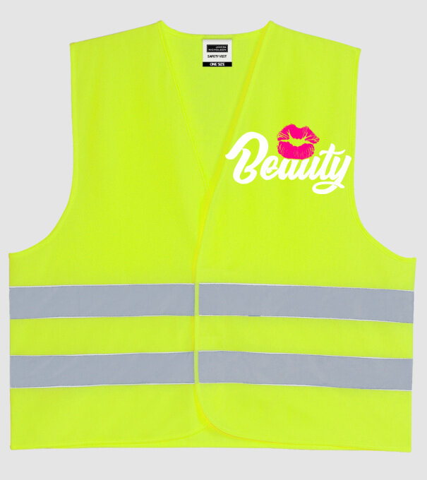 Beauty model galben neon pe tricou