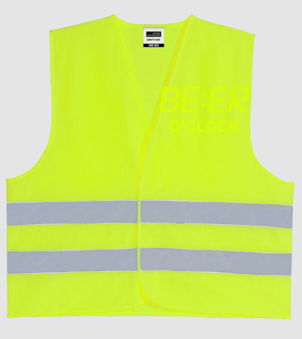 'Beer o'' clock' model galben neon pe tricou