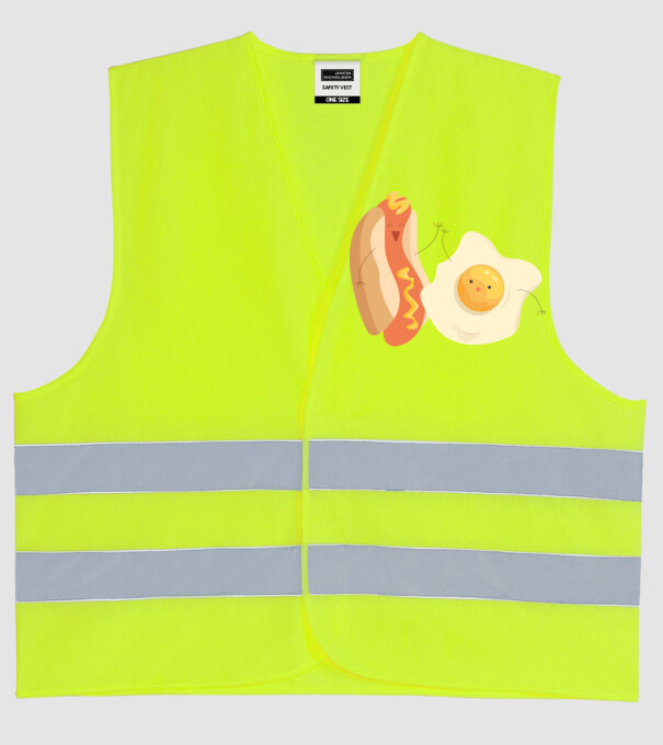 best friends hot dog egg model galben neon pe tricou