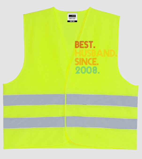best husband since 2008 retro model galben neon pe tricou