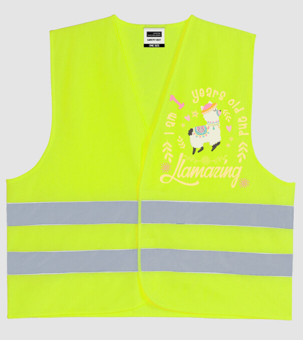 Birthday Llamazing 1 years old model galben neon pe tricou