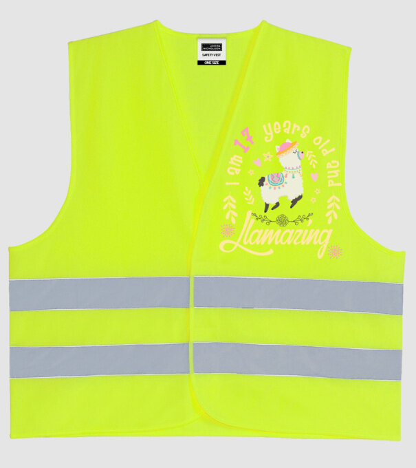 Birthday Llamazing 17 years old model galben neon pe tricou