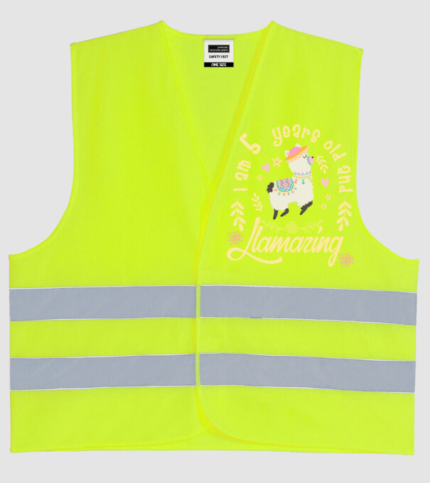 Birthday Llamazing 5 years old model galben neon pe tricou