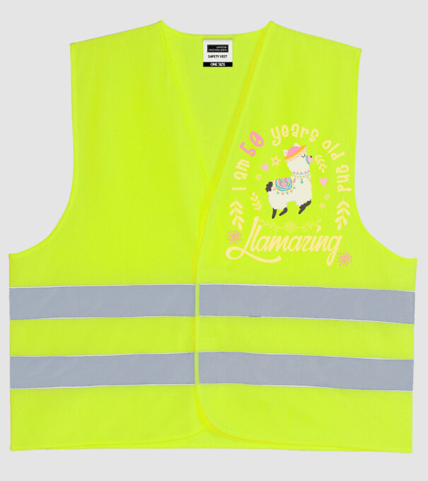 Birthday Llamazing 50 years old model galben neon pe tricou