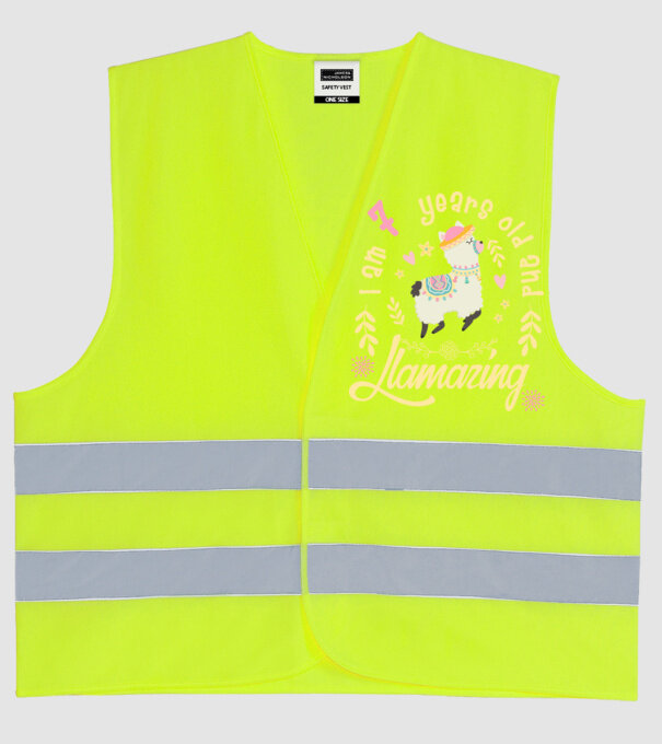 Birthday Llamazing 7 years old model galben neon pe tricou
