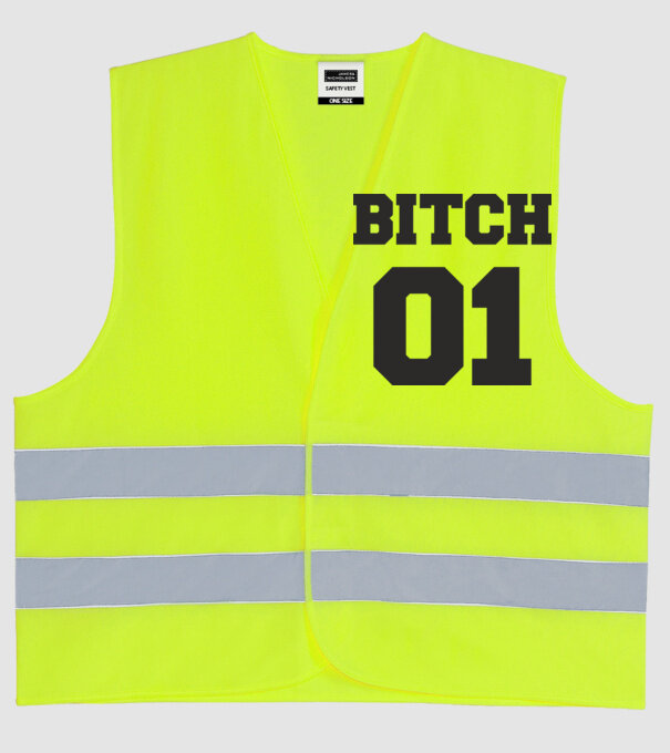 Bitch 01 model galben neon pe tricou