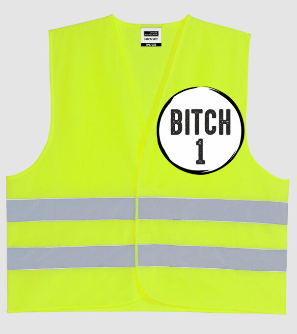 BITCH 1 model galben neon pe tricou