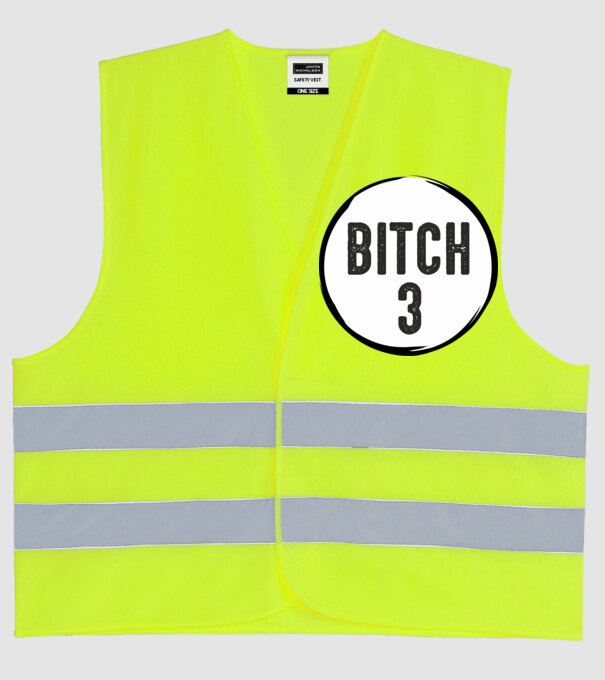 BITCH 3 model galben neon pe tricou