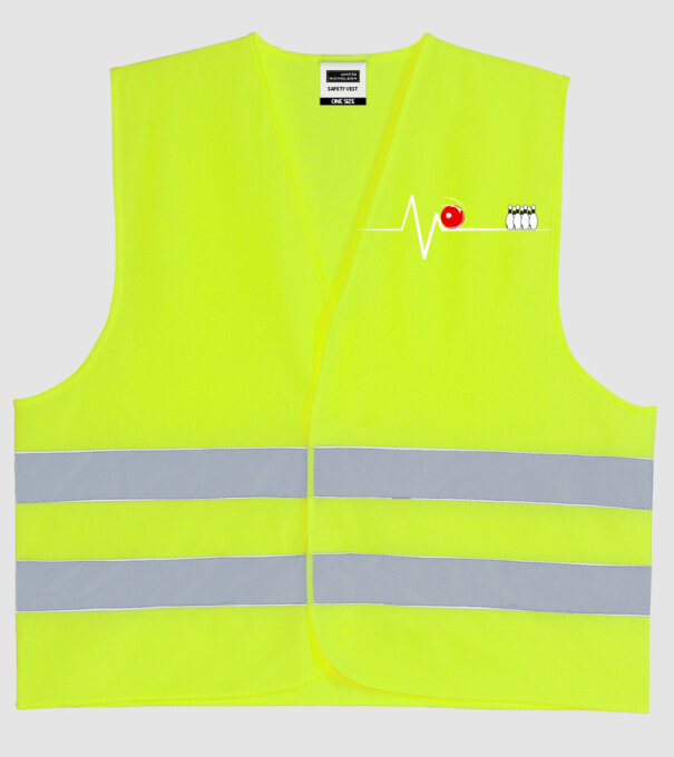 Bowling EKG model galben neon pe tricou