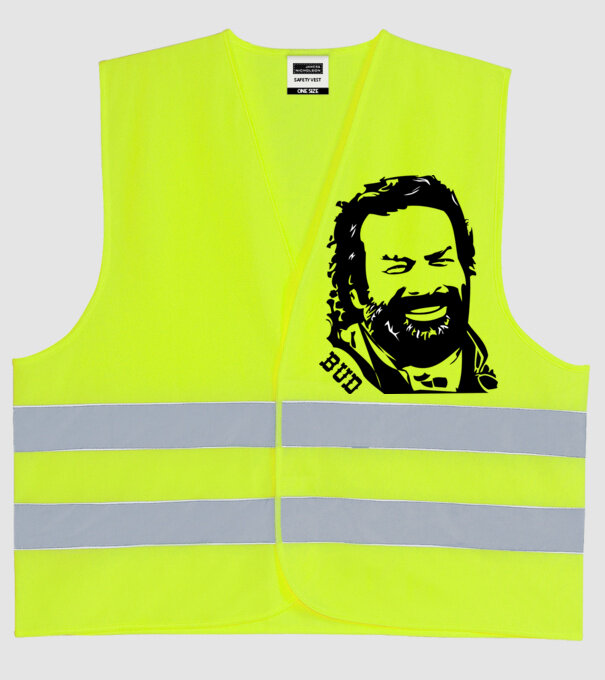Față Bud Spencer model galben neon pe tricou