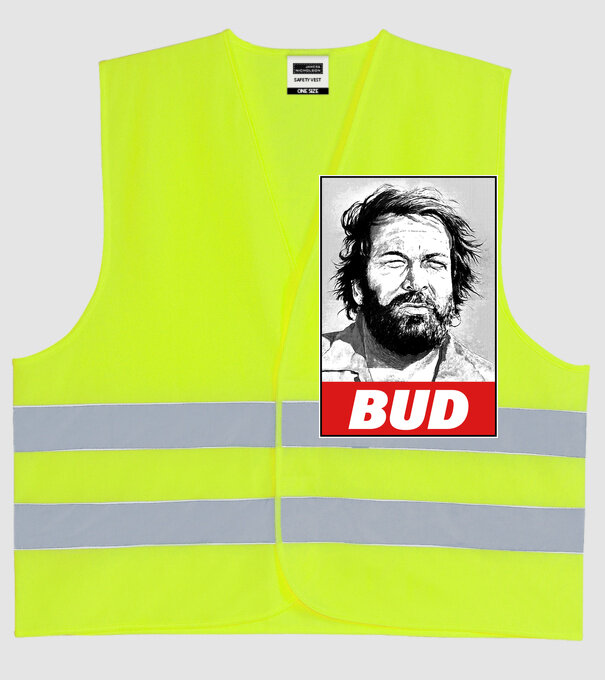 Bud Spencer halftone model galben neon pe tricou
