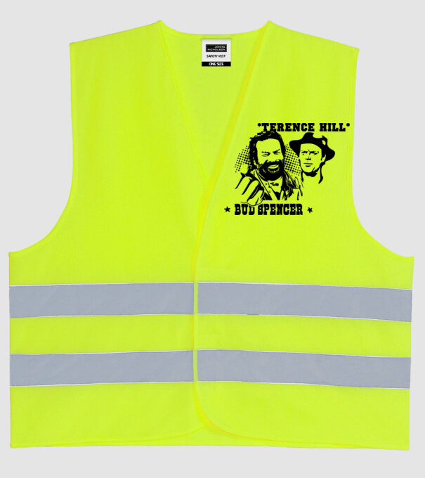 Bud Spencer Terence Hill model galben neon pe tricou