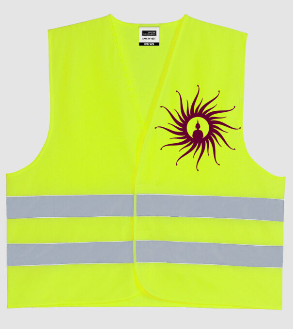 buddha circle model galben neon pe tricou