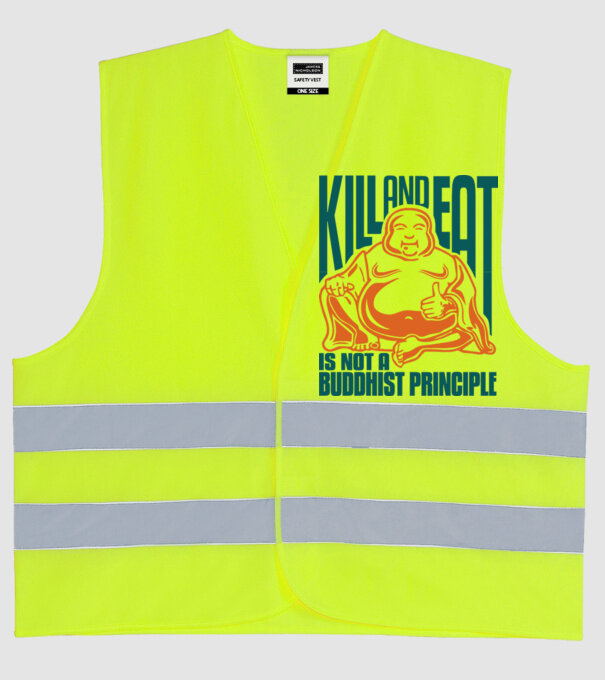 buddhist principle model galben neon pe tricou