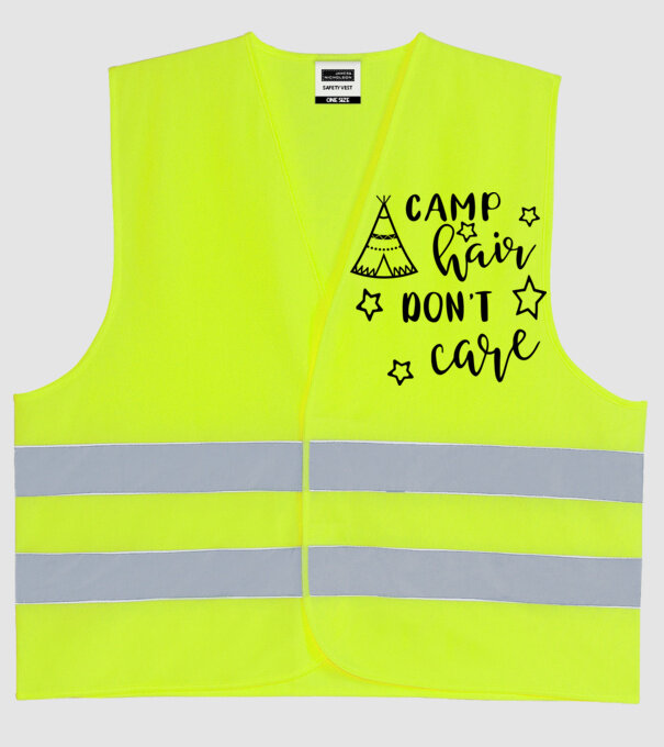 Camp hair teepee model galben neon pe tricou