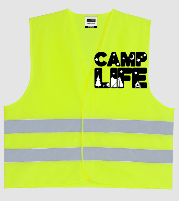 Camp life 2c model galben neon pe tricou