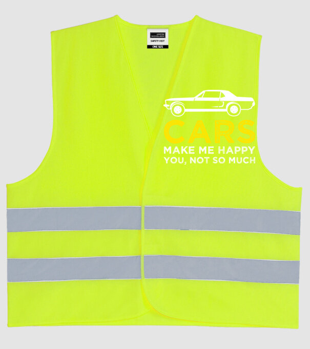 Cars make me happy you, not so much model galben neon pe tricou