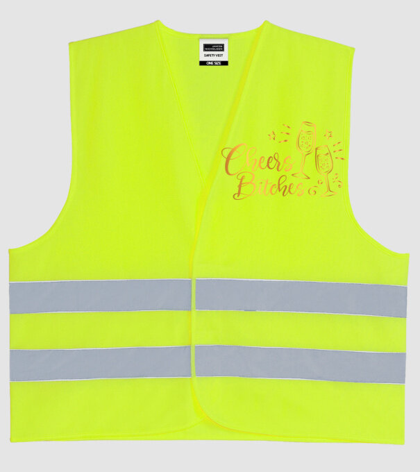 Cheers Bitches model galben neon pe tricou