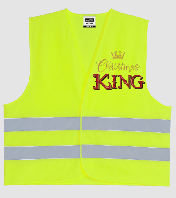 Christmas King model galben neon pe tricou
