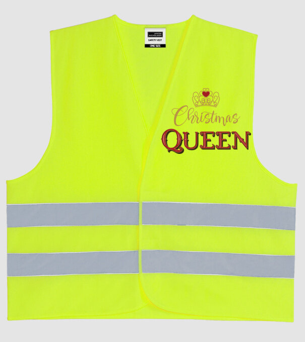 Christmas Queen model galben neon pe tricou