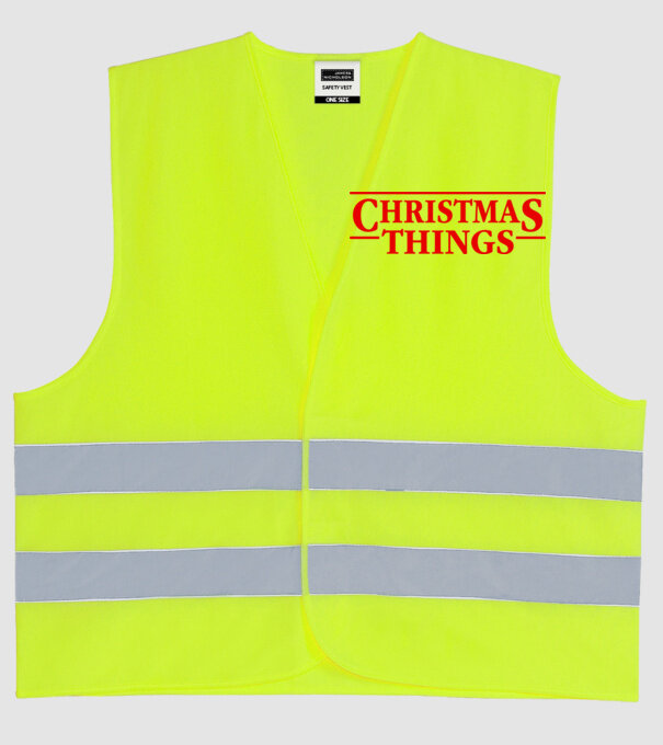 Christmas Things model galben neon pe tricou