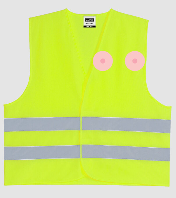 Țâțe model galben neon pe tricou