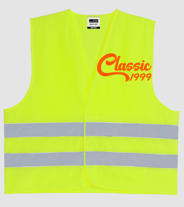 Classic 1999 model galben neon pe tricou