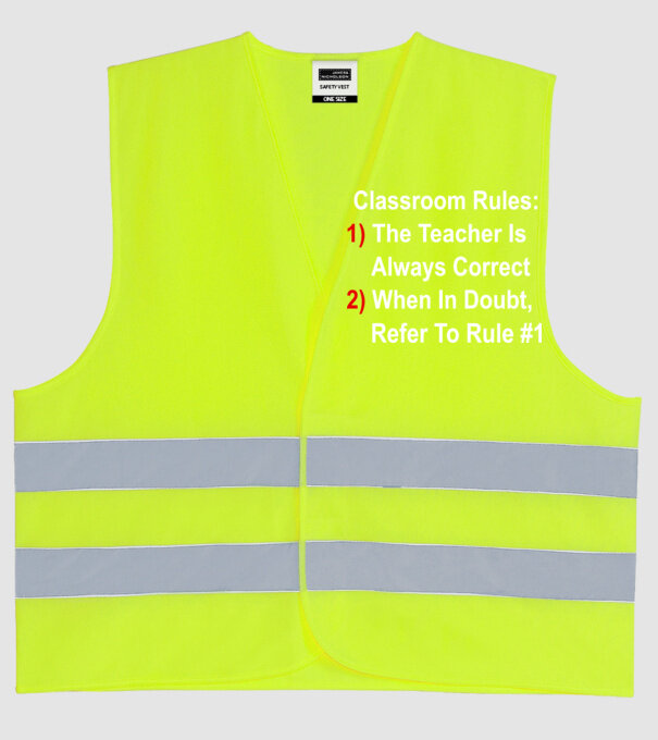 Classroom rules model galben neon pe tricou
