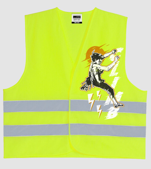 CLIMB retro model galben neon pe tricou