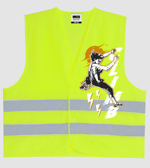 CLIMB retro model galben neon pe tricou