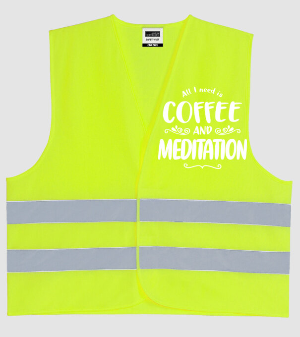 coffee meditation model galben neon pe tricou
