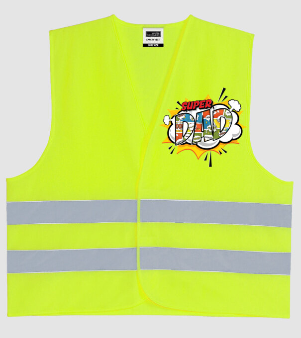 Comic Dad model galben neon pe tricou