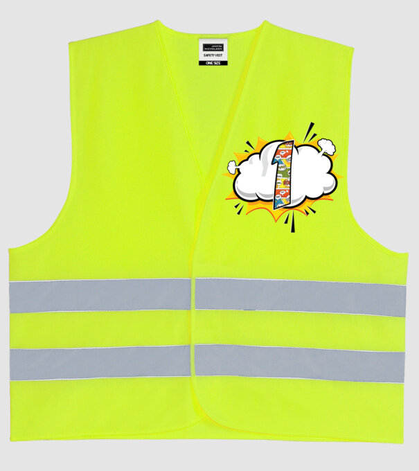 Birthday Comic Number 1 model galben neon pe tricou